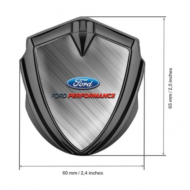 Ford Emblem Self Adhesive Graphite Brushed Aluminum Oval Logo Design