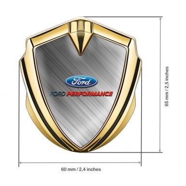 Ford Emblem Self Adhesive Gold Brushed Aluminum Oval Logo Design