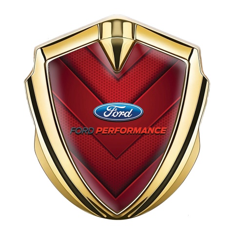 Ford Trunk Emblem Badge Gold Red Ornament Performance Design