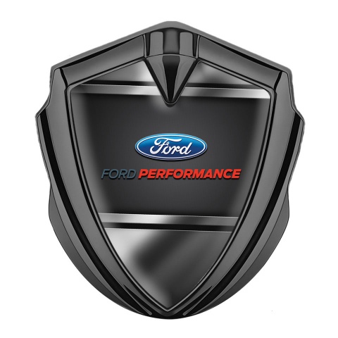Ford Bodyside Domed Emblem Graphite Gradient Frame Red Characters