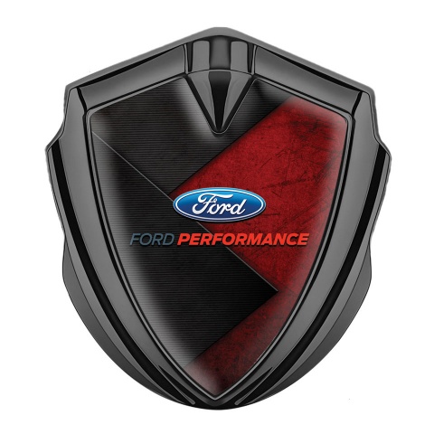 Ford Emblem Fender Badge Graphite Red Charcoal Base Performance Motif