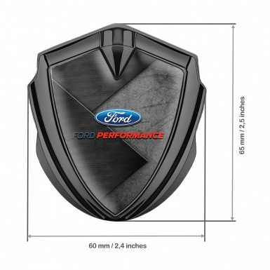 Ford Fender Emblem Badge Graphite Charcoal Stone Base Oval Design