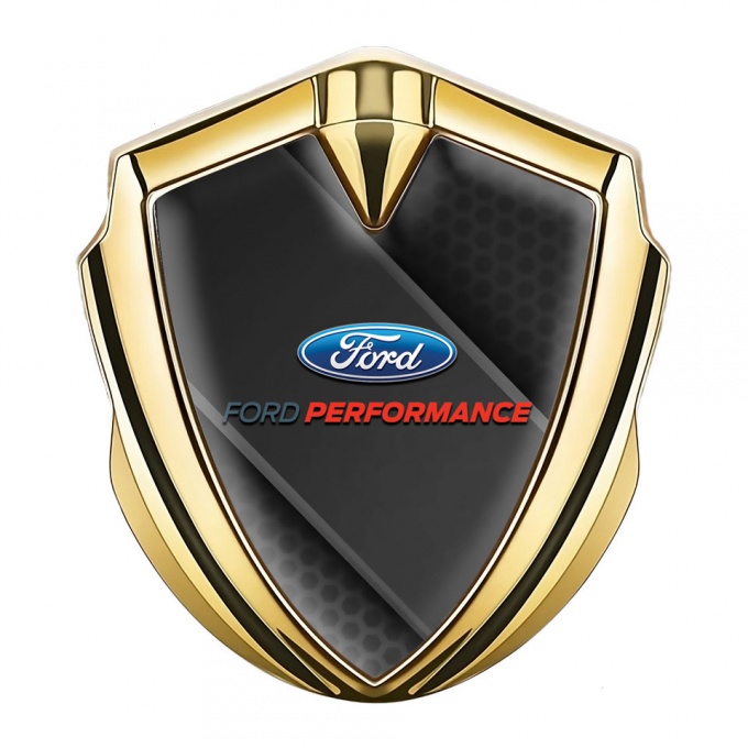 Ford Emblem Self Adhesive Gold Black Ribbon Dark Hex Edition