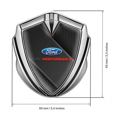 Ford Emblem Self Adhesive Silver Black Ribbon Dark Hex Edition