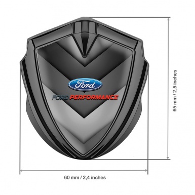 Ford Bodyside Emblem Badge Graphite Greyscale Arrows Performance Logo