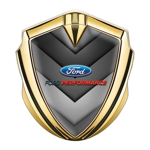 Ford Bodyside Emblem Badge Gold Greyscale Arrows Performance Logo