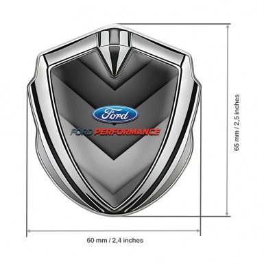Ford Bodyside Emblem Badge Silver Greyscale Arrows Performance Logo