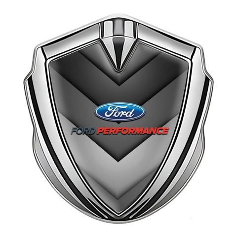 Ford Bodyside Emblem Badge Silver Greyscale Arrows Performance Logo
