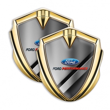 Ford Trunk Emblem Badge Gold Monochrome Base Blue Fragment