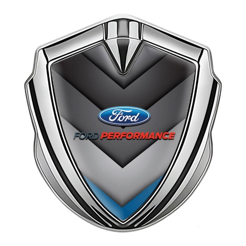 Ford Trunk Emblem Badge Silver Monochrome Base Blue Fragment