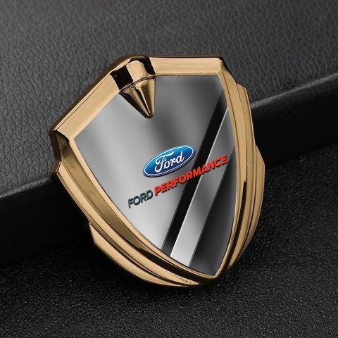 Ford Emblem Car Badge Gold Half Metallic Effect Performance Logo