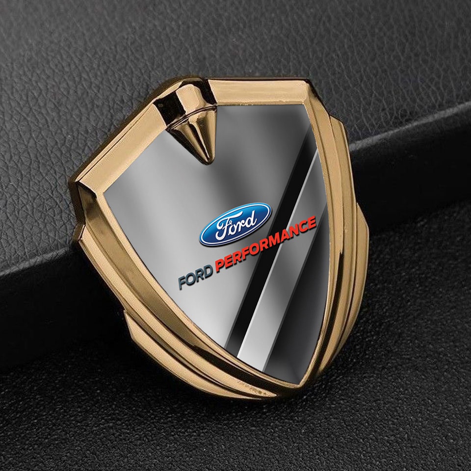 Ford Emblem Car Badge Gold Half Metallic Effect Performance Logo ...