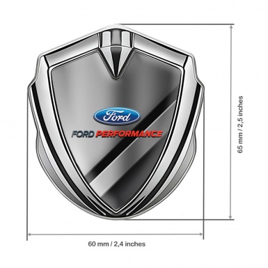 Ford Emblem Car Badge Silver Half Metallic Effect Performance Logo