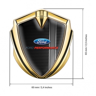Ford Bodyside Domed Emblem Gold Black Carbon Racing Stripe Design