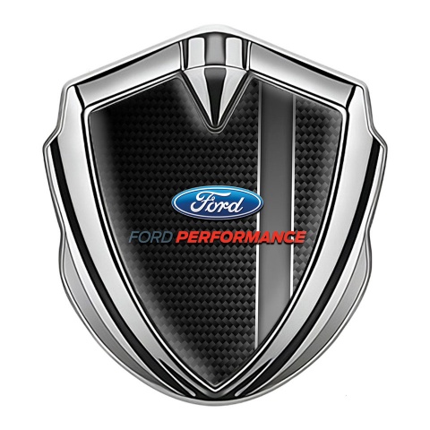Ford Bodyside Domed Emblem Silver Black Carbon Racing Stripe Design