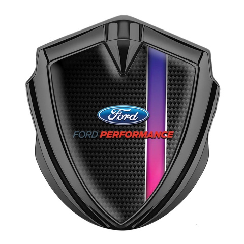 Ford Metal Emblem Self Adhesive Graphite Black Carbon Color Stripe Motif