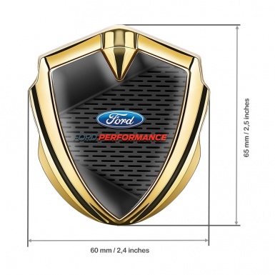 Ford Bodyside Badge Self Adhesive Gold Dark Mesh Charcoal Elements