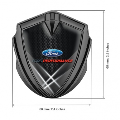Ford Emblem Self Adhesive Graphite Honeycomb Base Outglow Effect Design