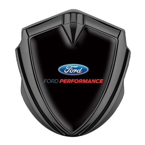 Ford Trunk Emblem Badge Graphite Black Noir Oval Logo Performance Style