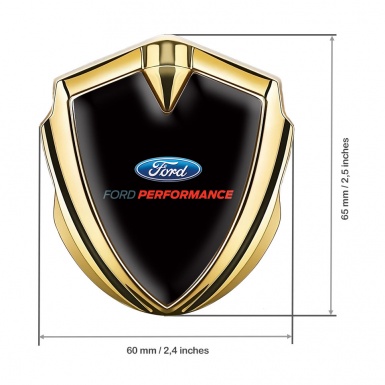 Ford Trunk Emblem Badge Gold Black Noir Oval Logo Performance Style