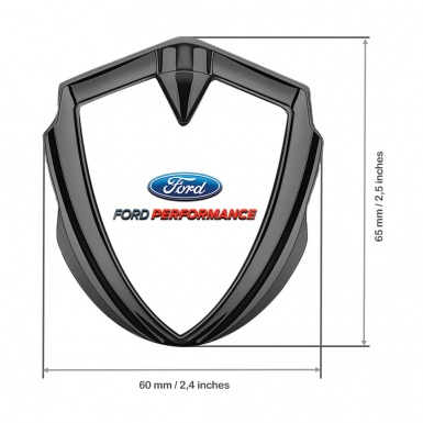 Ford Bodyside Emblem Self Adhesive Graphite White Base Performance Logo