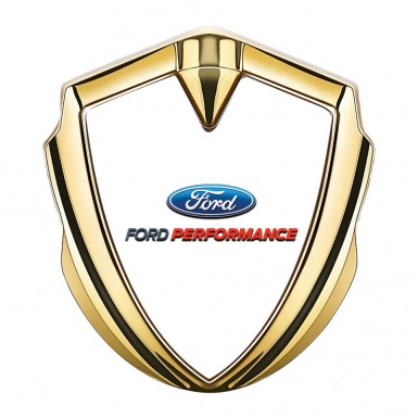 Ford Bodyside Emblem Self Adhesive Gold White Base Performance Logo