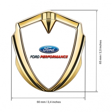 Ford Bodyside Emblem Self Adhesive Gold White Base Performance Logo