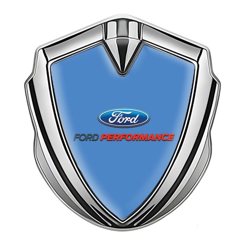 Ford Bodyside Badge Self Adhesive Silver Glacial Blue Performance Design