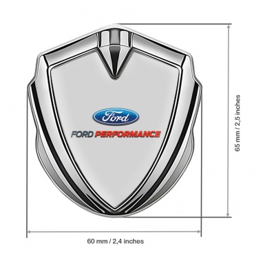 Ford Emblem Badge Self Adhesive Silver Moon Grey Performance Edition