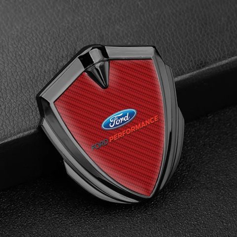 Ford Fender Emblem Badge Graphite Crimson Carbon Base Performance Logo