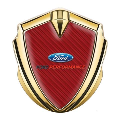Ford Fender Emblem Badge Gold Crimson Carbon Base Performance Logo