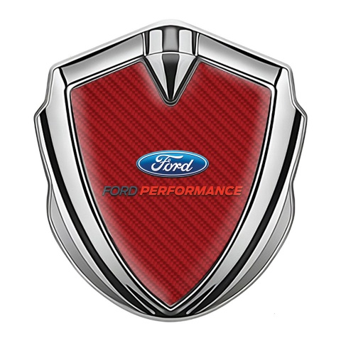 Ford Fender Emblem Badge Silver Crimson Carbon Base Performance Logo