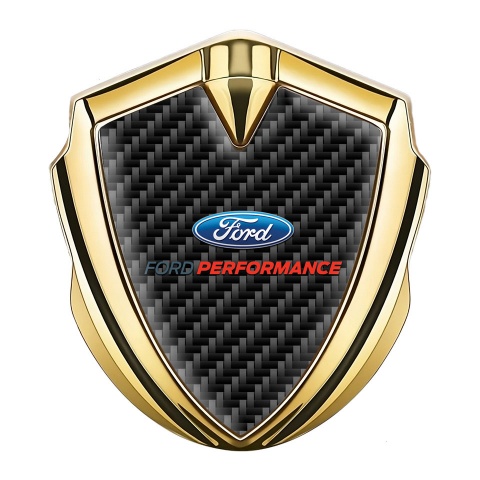 Ford Emblem Trunk Badge Gold Black Carbon Performance Logo Edition