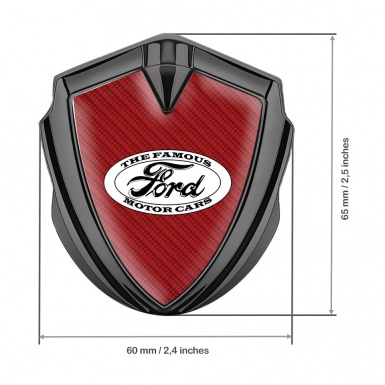 Ford Bodyside Emblem Badge Graphite Deep Red Carbon White Elliptic Logo