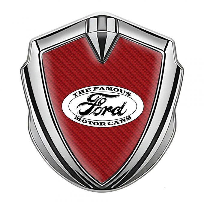 Ford Bodyside Emblem Badge Silver Deep Red Carbon White Elliptic Logo