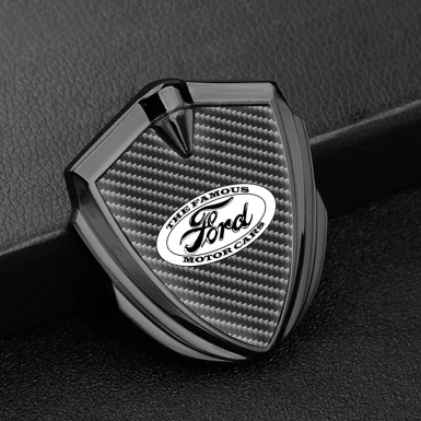 Ford Emblem Car Badge Graphite Dark Carbon Oval Vintage Logo Design