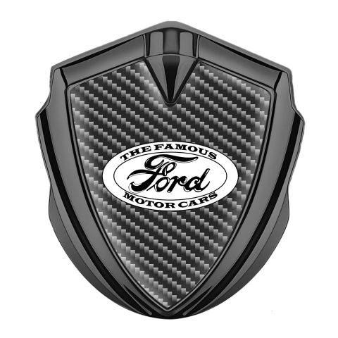 Ford Emblem Car Badge Graphite Dark Carbon Oval Vintage Logo Design