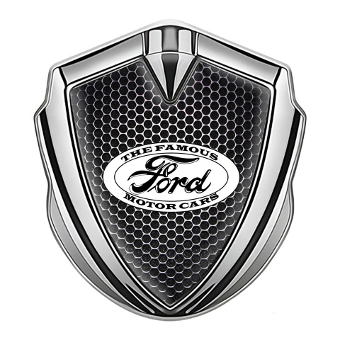 Ford Metal Emblem Self Adhesive Silver Industrial Grate Vintage Edition