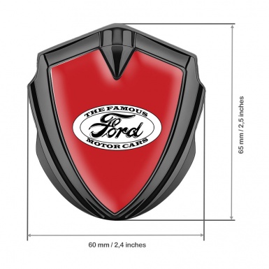 Ford Bodyside Badge Self Adhesive Graphite Bright Red White Classic Logo