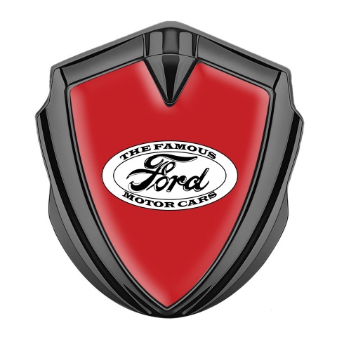 Ford Bodyside Badge Self Adhesive Graphite Bright Red White Classic Logo