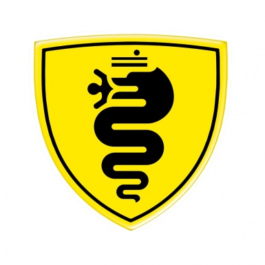 Alfa Romeo Emblem Silicone Sticker Domed Yellow Black