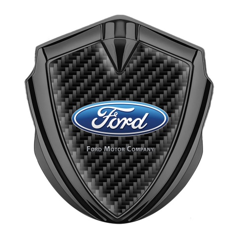Ford Emblem Trunk Badge Graphite Black Carbon Wide Oval Logo Edition