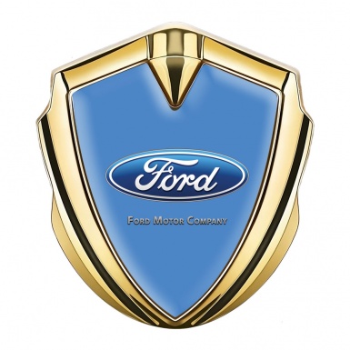 Ford Emblem Car Badge Gold Glacial Blue Base Classic Logo Edition