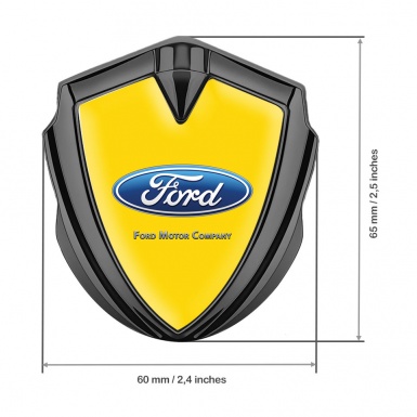 Ford Bodyside Domed Emblem Graphite Yellow Palette Blue Oval Logo