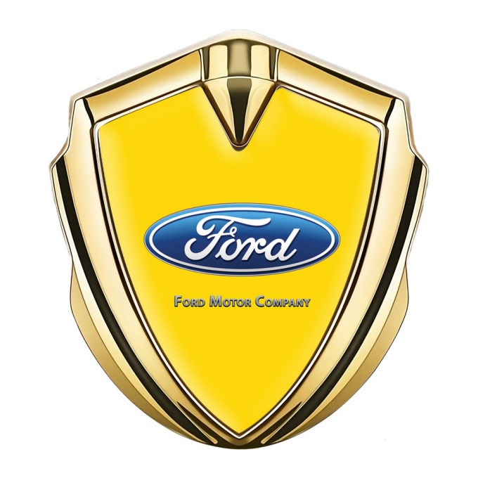 Ford Bodyside Domed Emblem Gold Yellow Palette Blue Oval Logo