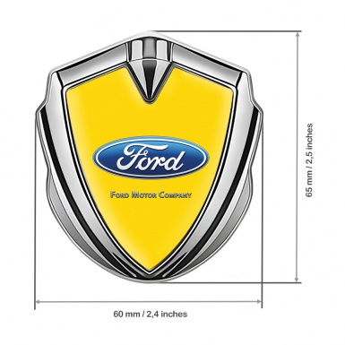 Ford Bodyside Domed Emblem Silver Yellow Palette Blue Oval Logo