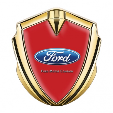 Ford Bodyside Emblem Self Adhesive Gold Red Fill Blue Elliptic Design