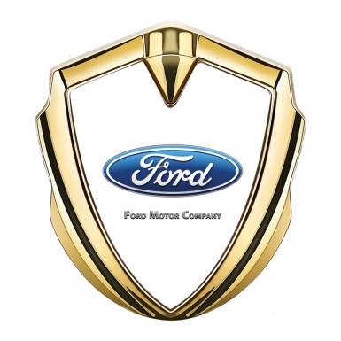 Ford Bodyside Emblem Self Adhesive Gold Red Fill Blue Elliptic Design