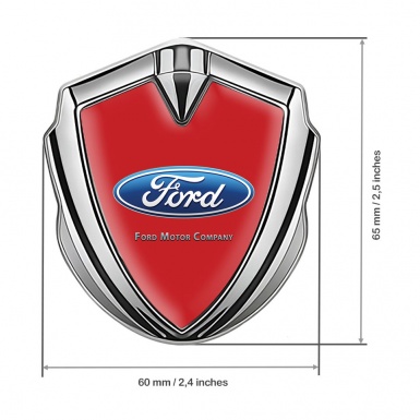 Ford Bodyside Emblem Self Adhesive Silver Red Fill Blue Elliptic Design