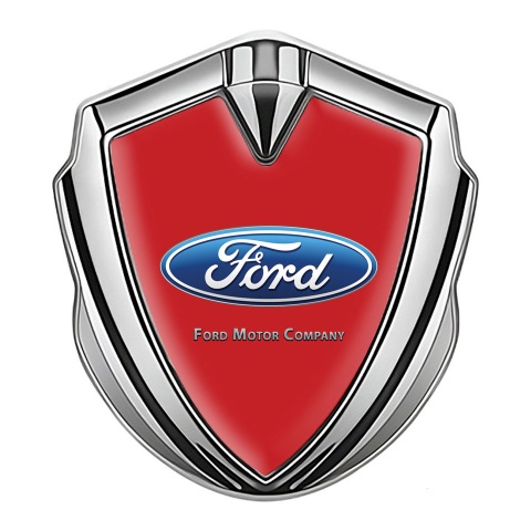 Ford Bodyside Emblem Self Adhesive Silver Red Fill Blue Elliptic Design